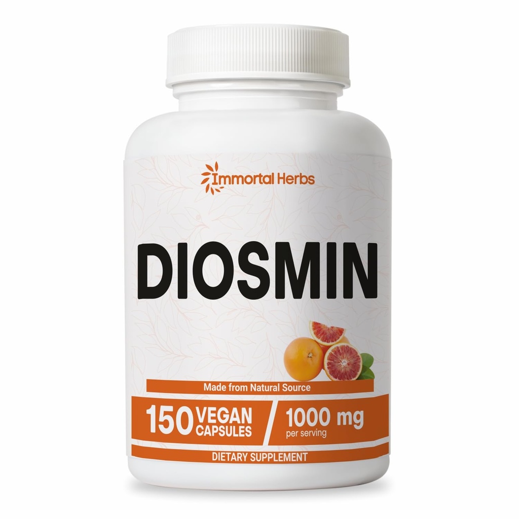 Pure Diosmin 1000mg Complex Formula, 150 κάψουλες, Citrus Bioflavonoids πλούσιο εκχύλισμα φρούτων, 100% χορτοφαγικά, μη ΓΤΟ & συμπλήρωμα διόσμινου χωρίς γλουτένη