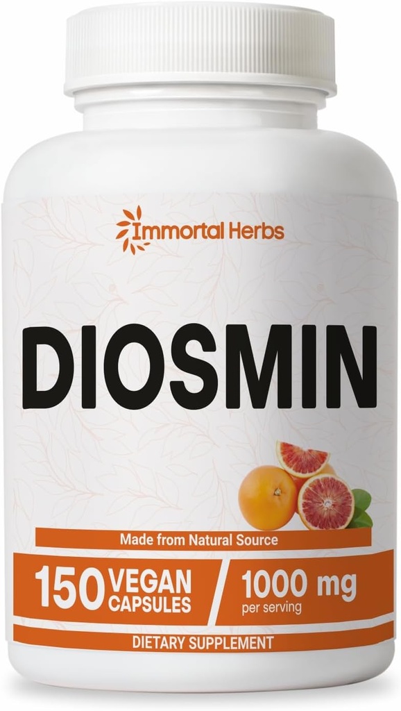 Pure Diosmin 1000mg Complex Formula, 150 κάψουλες, Citrus Bioflavonoids πλούσιο εκχύλισμα φρούτων, 100% χορτοφαγικά, μη ΓΤΟ & συμπλήρωμα διόσμινου χωρίς γλουτένη
