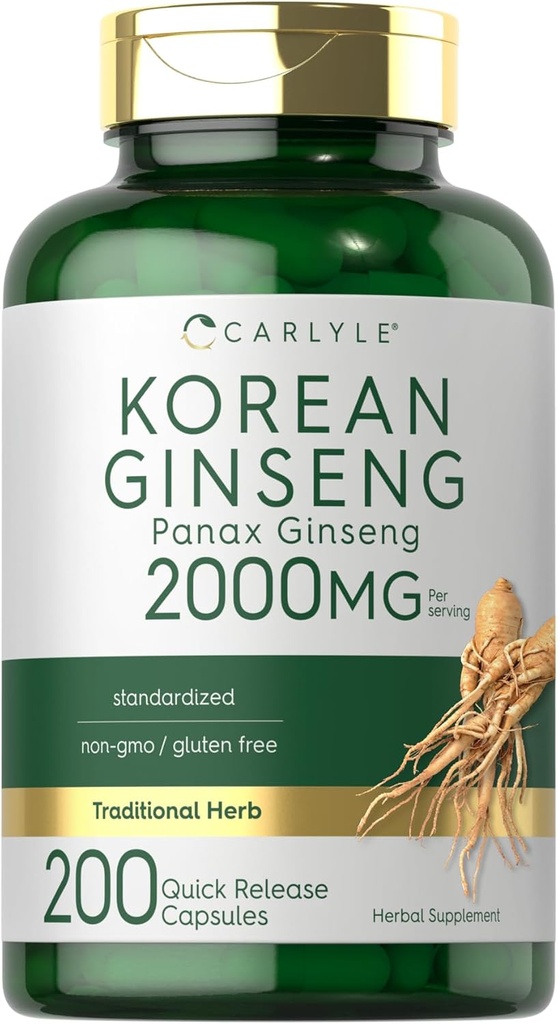 Carlyle Korean Ginseng Extract Capsules 2000 mg 