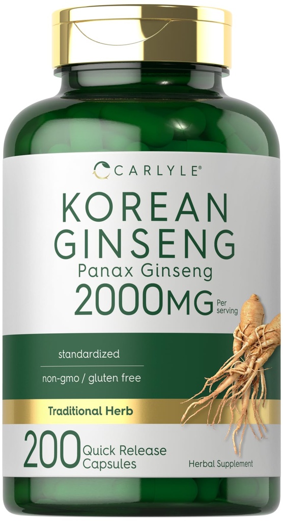 Carlyle Korean Ginseng Extract Capsules 2000 mg 