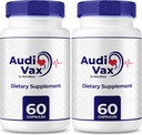 (2 Πακέτο) Audivax - Audi Vax Advanced Max Ear Support, Φυσική Φόρμουλα για την προώθηση της εσωτερικής υγείας του αυτιού, Audi Vax μέγιστη δύναμη για την υγεία της ακοής, επίσημη ακουστικά χάπια, Audivax Κριτικές (120 κάψουλες)