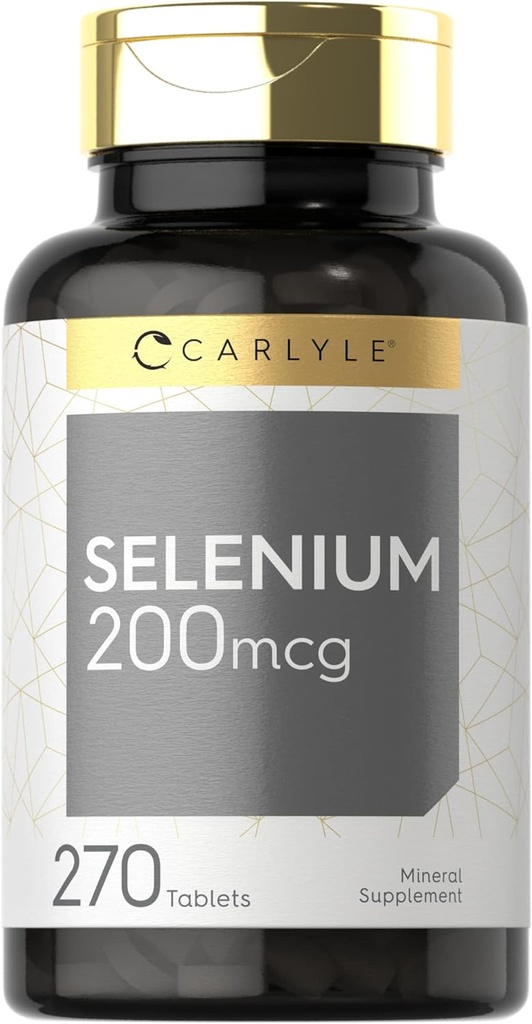 Carlyle Selenium Supplement 200mcg | 270 Tablet Capsules | Essential Trace Mineral | Vegetarian, Non-GMO, Gluten Free