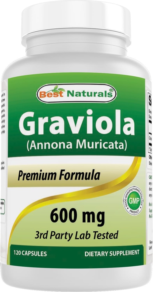 Best Naturals Graviola Κάψουλες Annona Muricata, 600 mg, 120 Count