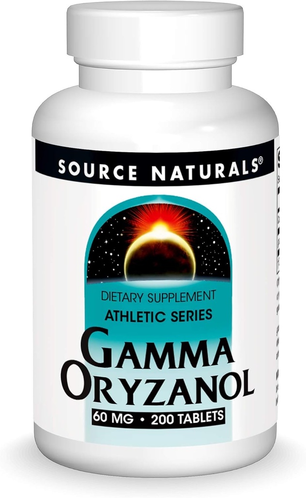 Source Naturals Gamma Oryzanol, Συμπλήρωμα διατροφής αθλητικής σειράς Κατάλληλο για χορτοφάγους, 60 MG - 200 δισκία