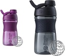 BlenderBottle 20-Ounce μαύρο και Plum πρωτεΐνη shaker μπουκάλια με BlenderBall σύρμα Whisk