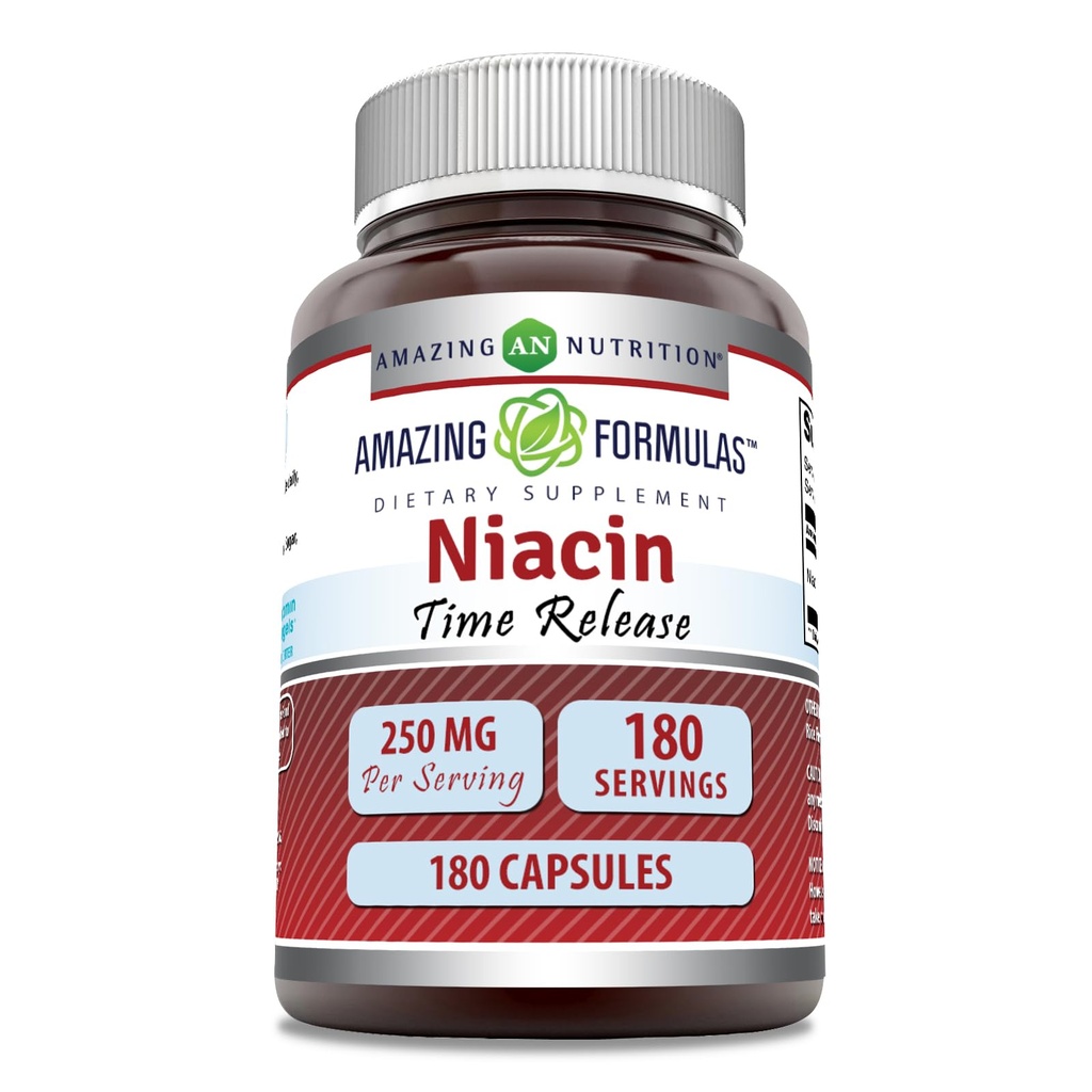 Amazing Formulas Niacin (Vitamin B3) 250 mg 180 Κάψουλες Συμπλήρωμα 