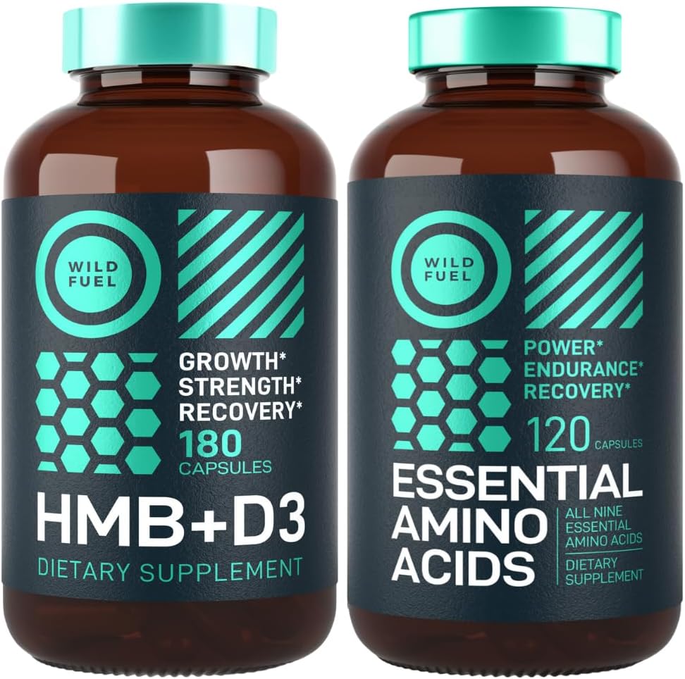 WILD FUEL HMB with Vitamin D3 and Essential Amino Acid Supplement Power and Recovery Bundle