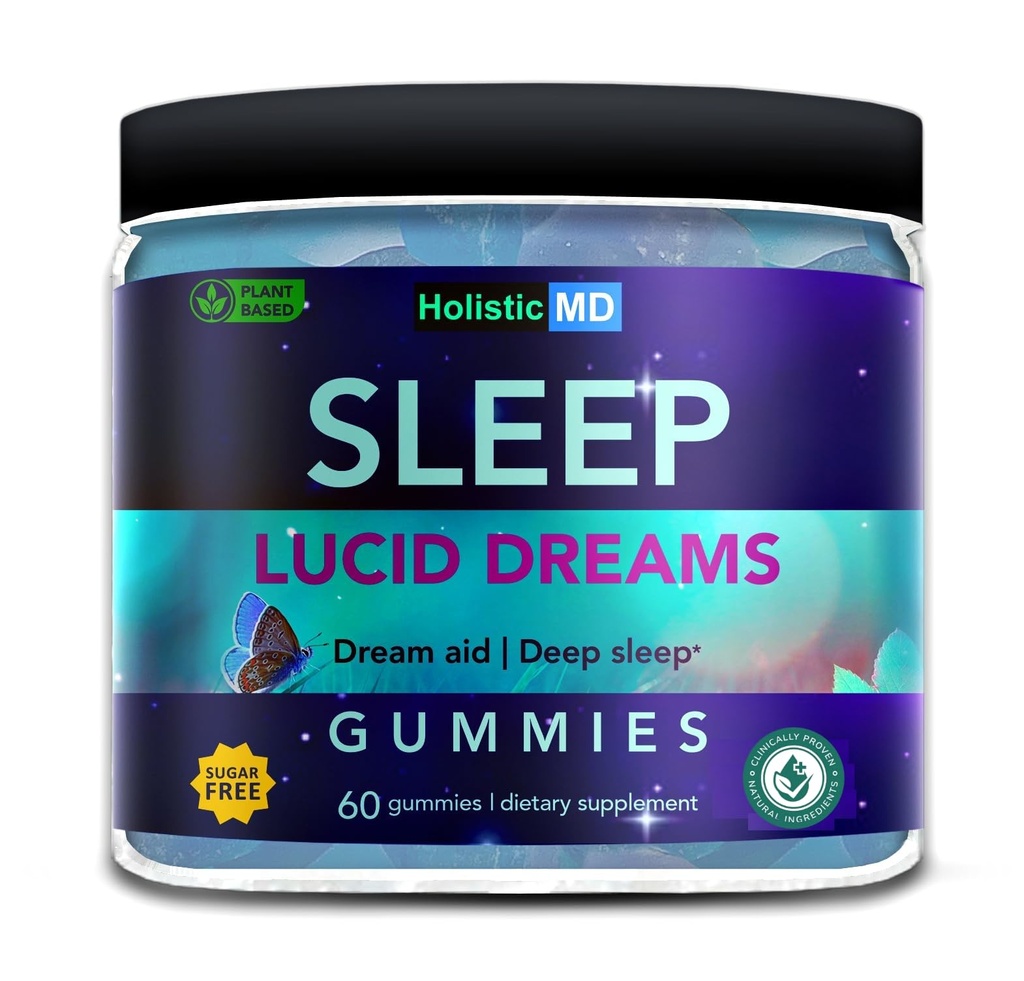 Lucid Dreams Deep Sleep - Mugwort Herb 5 htp Mucuna Pruriens Choline Συμπληρώματα - Gummies Sugar Free Vegan 60 ct