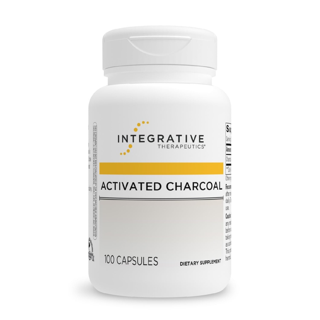 Integrative Therapeutics Activated Charcoal - Digestive & Gut Health Supplement* - Effective Gastrointestinal Support* - Gluten-Free & Dairy-Free - 100 Capsules (50 Servings)