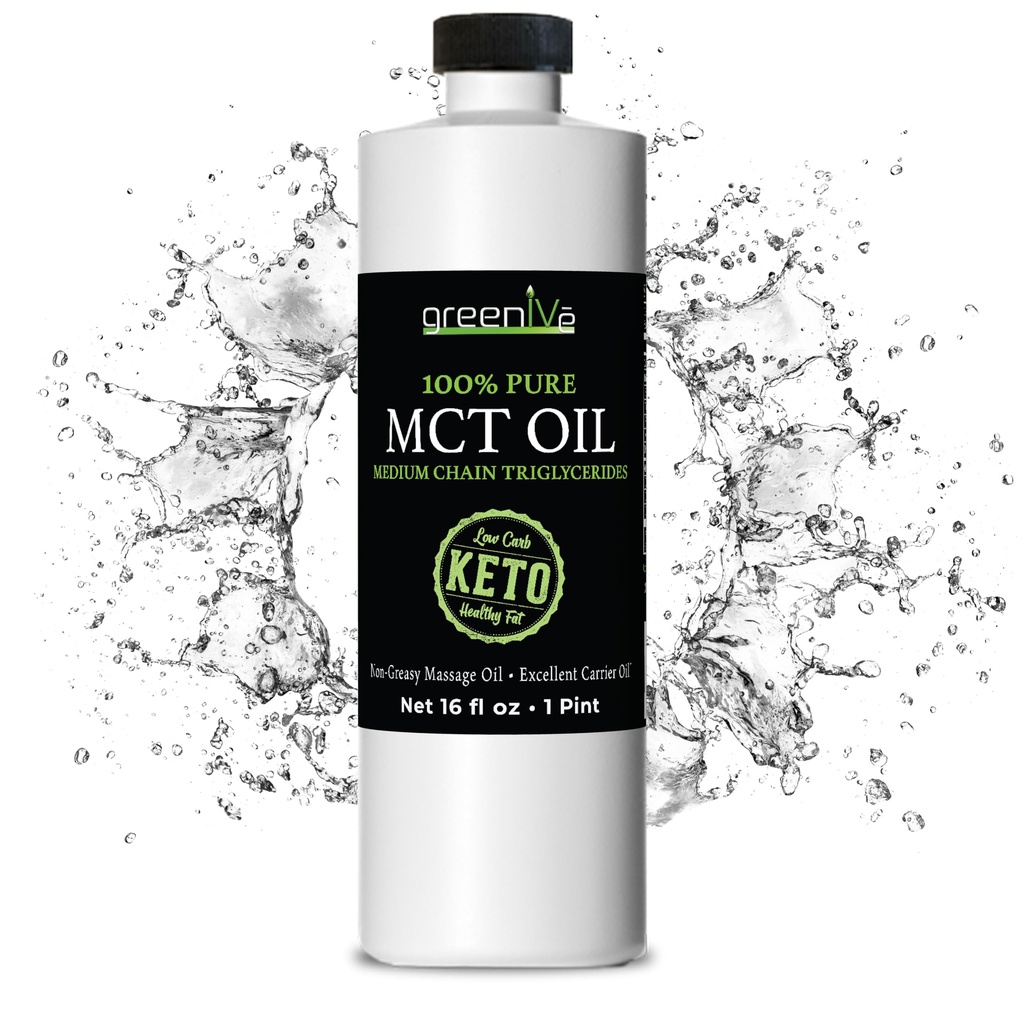 GreenIVe Σώμα πετρελαίου MCT και το μυαλό καυσίμου μη GMO 100% καθαρό MCT (16 ουγγιά)