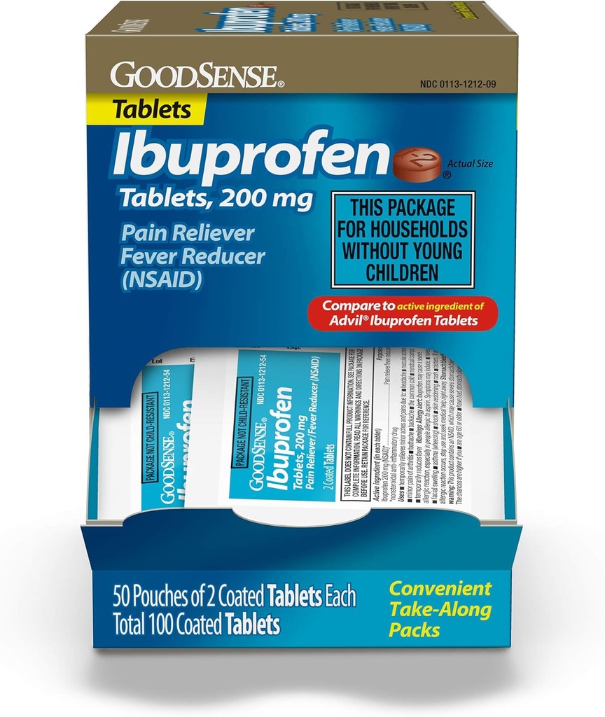 GoodSense δισκία Ibuprofen, 200 mg, Pain Reliever και Fever Reducer, 100 Count