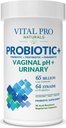 Vital Pro Naturals - Κολπικό pH & Προβιοτικά ούρων + Πρεβιοτικά, Μεταβιοτικά, Παραβιοτικά, 4- in-1 Συμπλήρωμα για τις γυναίκες, Υψηλή Ικανότητα, 64 Στεφανιαία, Επιπεφυκίτιδα, Κολπική, Ουρολοίμωξη, Ανοσοποιητική Υγεία, 30 ct