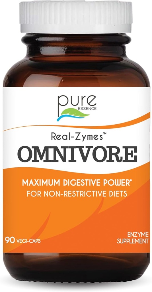 Real-ZymesTM OMNIVORE Digestive Enzymes Supplement with Probiotics for Better Digestion - Φυσική Υποστήριξη για την ανακούφιση του Bloating, Αέριο, Belching, Διάρροια, Δυσκοιλιότητα, IBS, κλπ. - 90 Caps