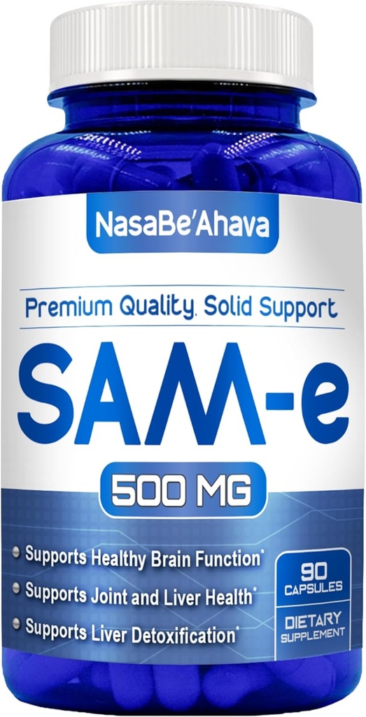 SAM-E Supplement 500mg | Easy Absorption S-Adenosyl-L-Methionine SAM-e 500mg for Bone and Mood Support Supplement | Made in The USA Non-GMO and Gluten Free (90 Day Supply)