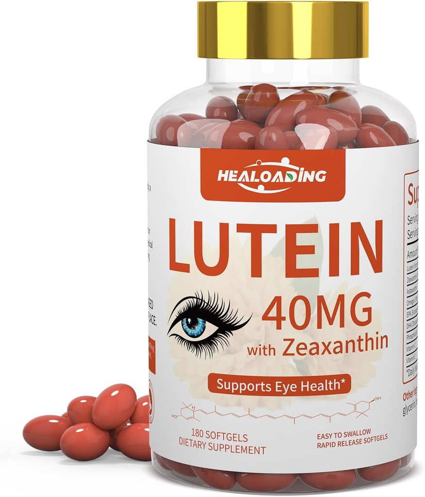 Lutein and Zeaxanthin Supplement Softgels: Eye Vitamins and Supplements with Vitamins C, E, Omega 3, Lutein & Zeaxanthin for Improving Vision and Relieving Eye Fatigue