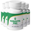 Keravita Pro - Natural Supplement with Vitamins C, Vitamin E, Green Tea, Turmeric & Mushroom for Hair & Nail | Non-GMO, Stimulant-Free | Made in The USA, GMP-Certified | 60 Capsules - 6 Month Supply