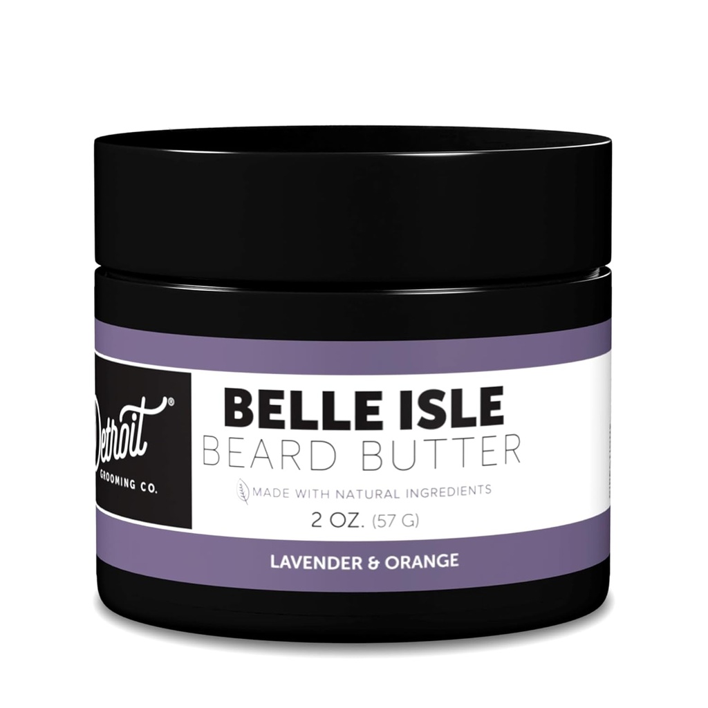 Detroit Grooming Co. Beard Butter for Men | Softens, Thickens & Hydrates with Safflower Oil & Shea Butter | Belle Isle Scent, 2oz