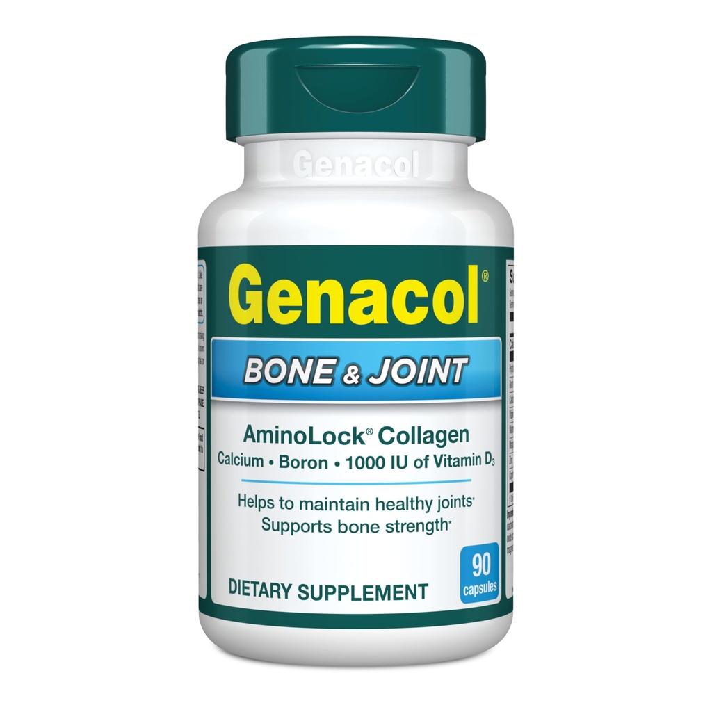Genacol Bone & Joint – Ασβέστιο, Βιταμίνη D3, Boron & Ultra-Hydrolyzed Collagen, Συμπλήρωμα Υγείας, Υποστηρίζει την αντοχή των οστών, 90 κάψουλες (30-Day Supply)