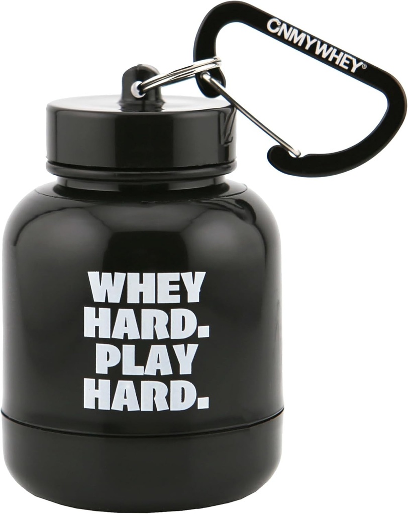 ONMYWHEY - Πρωτεΐνη σκόνης & συμπλήρωμα χοάνης μπρελόκ, Φορητό To-Go εμπορευματοκιβώτιο για το γυμναστήριο, προπονήσεις, καταλληλότητα, & Ταξίδι - TSA εγκριθεί, Whey σκληρό παιχνίδι