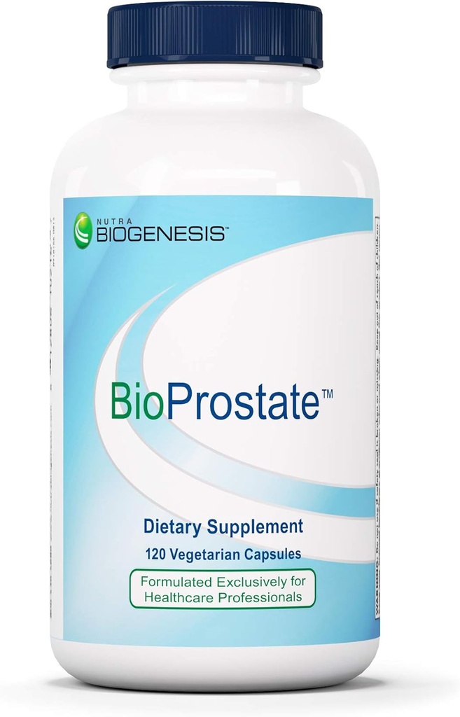 Nutra BioGenesis BioProstate - Πριόνι Palmetto για τους άνδρες, Συμπληρώματα Υγείας Prostate για τους άνδρες, υποστήριξη ροής ούρων με Σπόρους κολοκύθας, Νέτλ & Pygeum - 120 κάψουλες Vegan