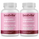 BESTVITE Quercetin με Bromelain 500mg/250mg (240 κάψουλες χορτοφάγων) (120 x 2) - Χωρίς στεατικά - Όχι Dioxide σιλικόνης - Vegan - Μη ΓΤΟ - Χωρίς γλουτένη