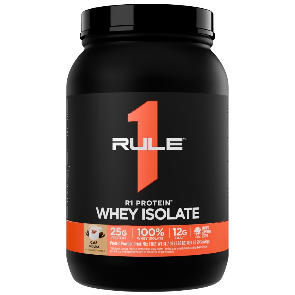 Άρθρο 1 R1 Πρωτεΐνη Whey Isolate - με 25g πρωτεΐνη & 6g BCAA Αποκλειστικά από απομονωμένες & υδρολυμένες πηγές για την αποκατάσταση προπόνησης (2 Λίρες*, Café Mocha)