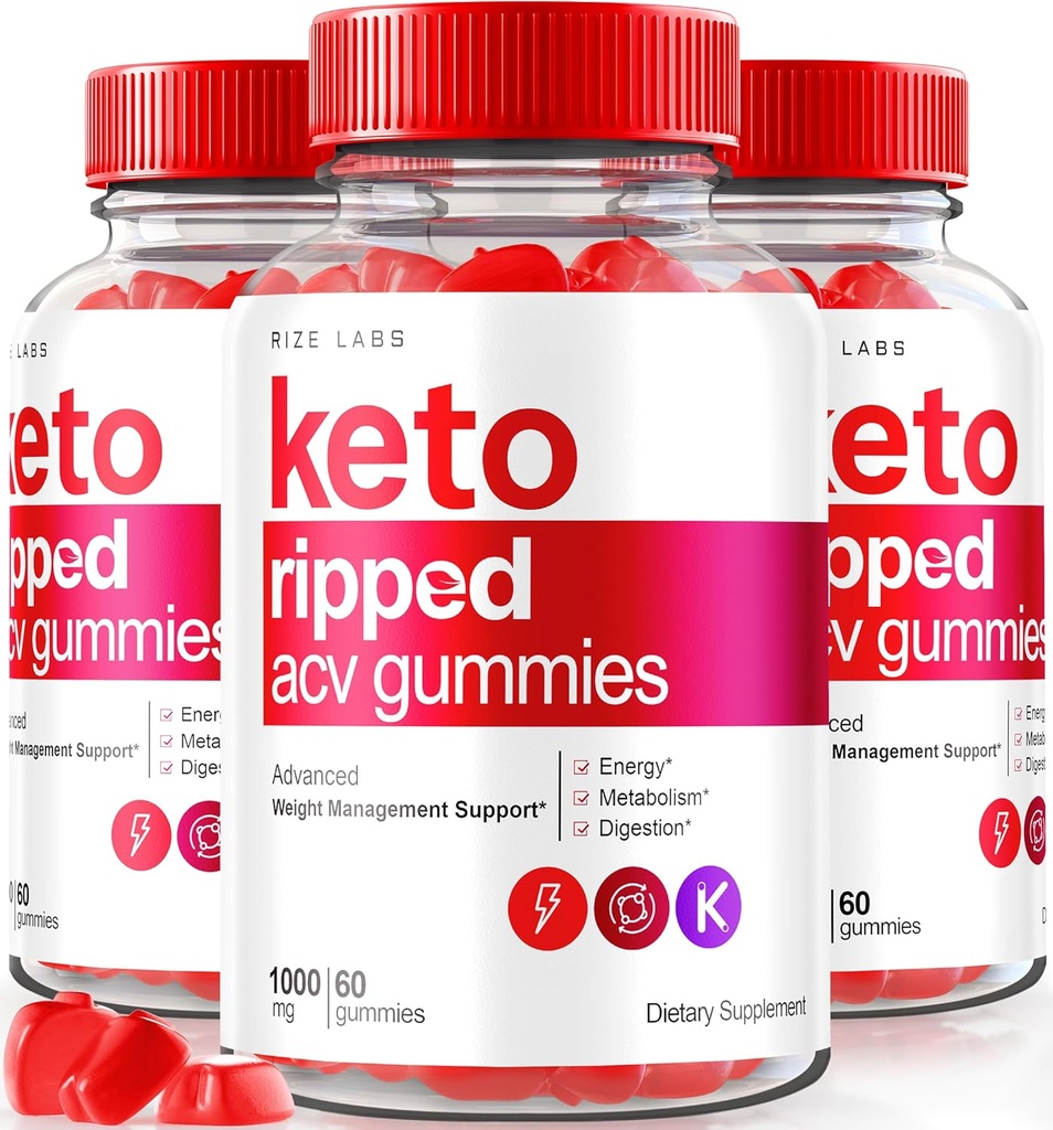 rize labs (Pack of 3 Keto Riped ACV Gummies, Επίσημη Keto ACV Gummies Advanced Weight Loss Support, All Natural Apple Cider Vinegar, Premium Keto Plus ACV Gomitas Κριτικές (180 Gummies)