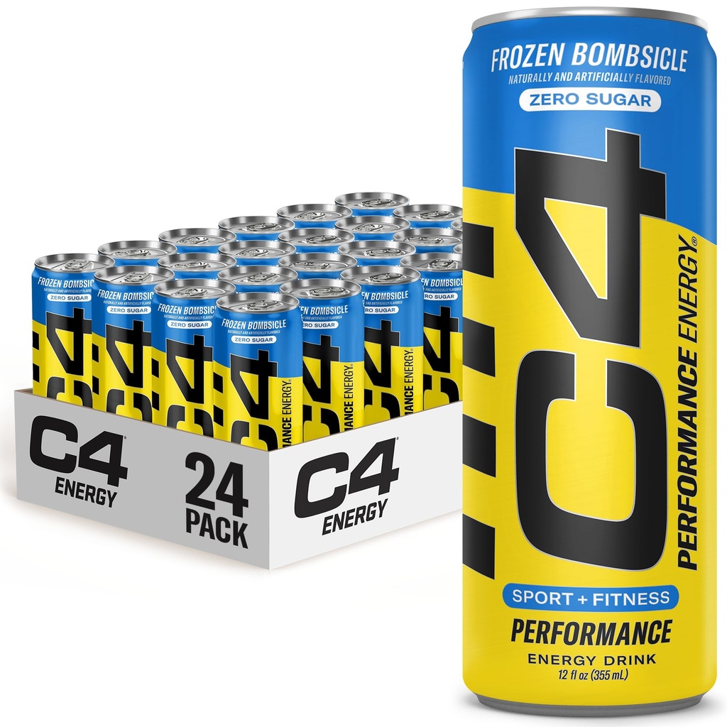 C4 Energy Drink 12oz (πακέτο των 24) - Κατεψυγμένα Βόμβες - Ζάχαρη Δωρεάν Προ προπόνηση απόδοση ποτό χωρίς τεχνητά χρώματα ή βαφές