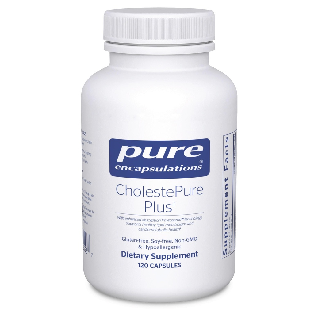 Pure Encapsulations CholestePure Plus 120's - Υποστηρίζει το μεταβολισμό των λιπιδίων και την υγεία της καρδιάς* - συμπλήρωμα βερβερίνης - με εσπεριδοειδή Bergamot - χωρίς γλουτένη & μη GMO - 120 κάψουλες