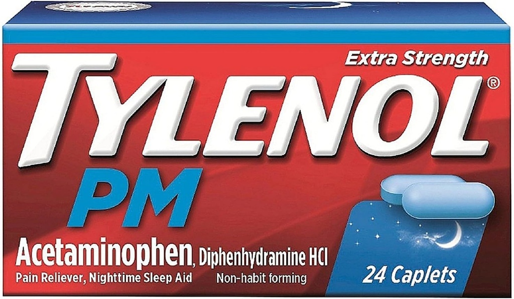 Tylenol Pm ES Caplet 24ct Μέγεθος 24ct