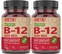 DEVA Vegan Βιταμίνες B-12, Υψηλή Ικανότητα 2500 mcg B12, Γρήγορη Διάλυση, Υπογλώσσια, 90 Δισκία (Συσκευασία 2)