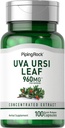 Piping Rock Uva Ursi Capsules | 960mg | 100 Pills | Herb Leaf Extract Supplement | Non-GMO, Gluten Free