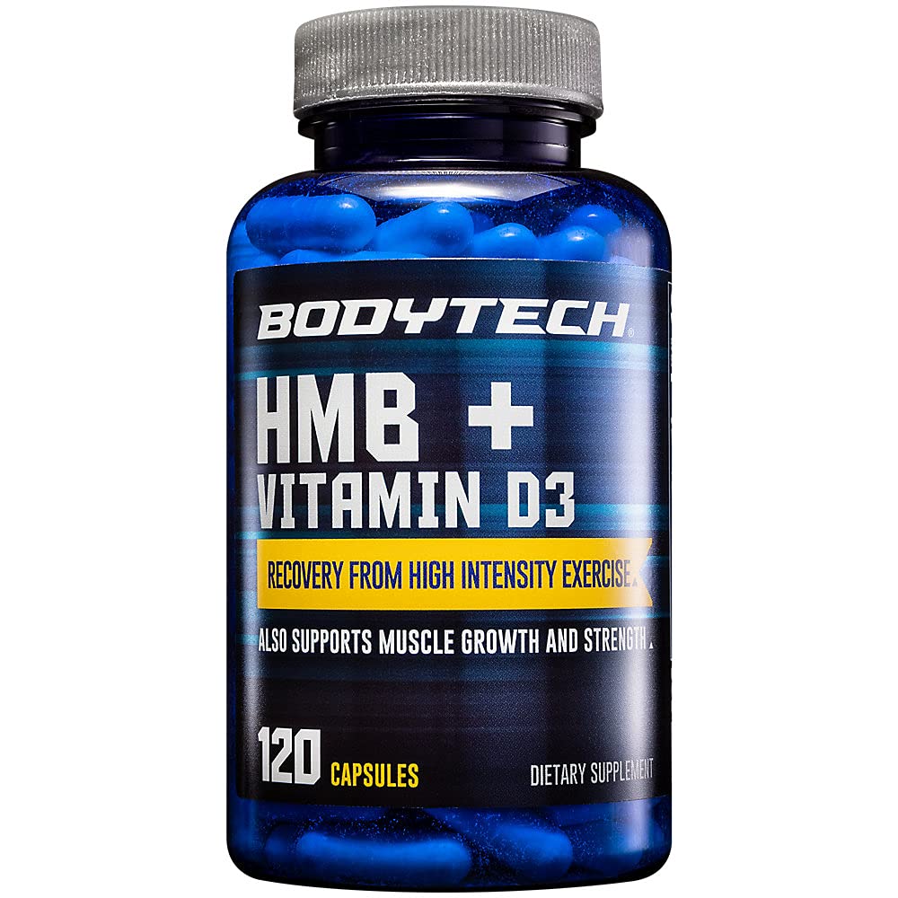BODYTECH HMB + βιταμίνη D3 - Υποστηρίζει την ανάπτυξη και τη δύναμη των μυών (120 κάψουλες λαχανικών)