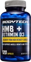 BODYTECH HMB + Vitamin D3 - Supports Muscle Growth and Strength (120 Vegetable Capsules)