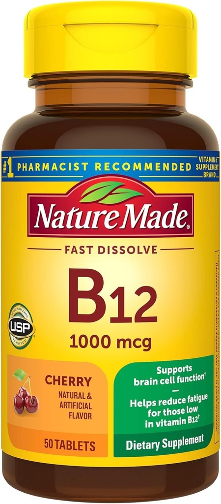 Nature Made Vitamin B-12 1000 MCG Sublingual, 50 Count (Pack of 3)