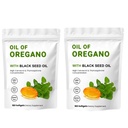 2 Pack Λάδι από Ρίγανο Softgels, 2 σε 1 Λάδι από Ρίγανη με Μαύρο Λάδι Σπόρων 200mg, Χωρίς Γλουτένη