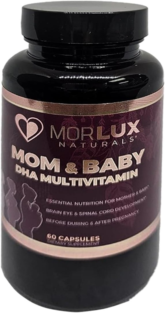 Mommy & Baby DHA Multivitamin – Prenatal & Postnatal Vitamins for Women – Supports Baby’s Brain, Eye & Bone Development – Non-GMO, Gluten-Free, 60 Capsules
