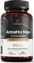 Συμπλήρωμα τοκοτριενόλης Sunergetic Premium Annatto – με DeltaGold – Τοκοτριενόλες Βιταμίνη E 300 mg – Υποστηρίζει το ήπαρ, το ανοσοποιητικό και την καρδιά - Delta + Gamma Tocotrienols (60 Liquid Capsles)