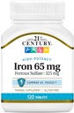 21st Century Iron 65 mg Ferrous Sulfate 325 mg Tablets, 120 Count
