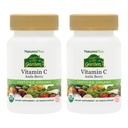 NaturesPlus Πηγή Ζωής Κήπος Βιταμίνη C - 60 Vegan Κάψουλες, Συσκευασία των 2 - Υποστήριξη ανοσοποιητικού συστήματος - Πιστοποιημένο οργανικό, μη ΓΤΟ, Χωρίς γλουτένη - 60 Σύνολο Υπηρεσιών