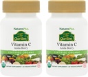 NaturesPlus Πηγή Ζωής Κήπος Βιταμίνη C - 60 Vegan Κάψουλες, Συσκευασία των 2 - Υποστήριξη ανοσοποιητικού συστήματος - Πιστοποιημένο οργανικό, μη ΓΤΟ, Χωρίς γλουτένη - 60 Σύνολο Υπηρεσιών