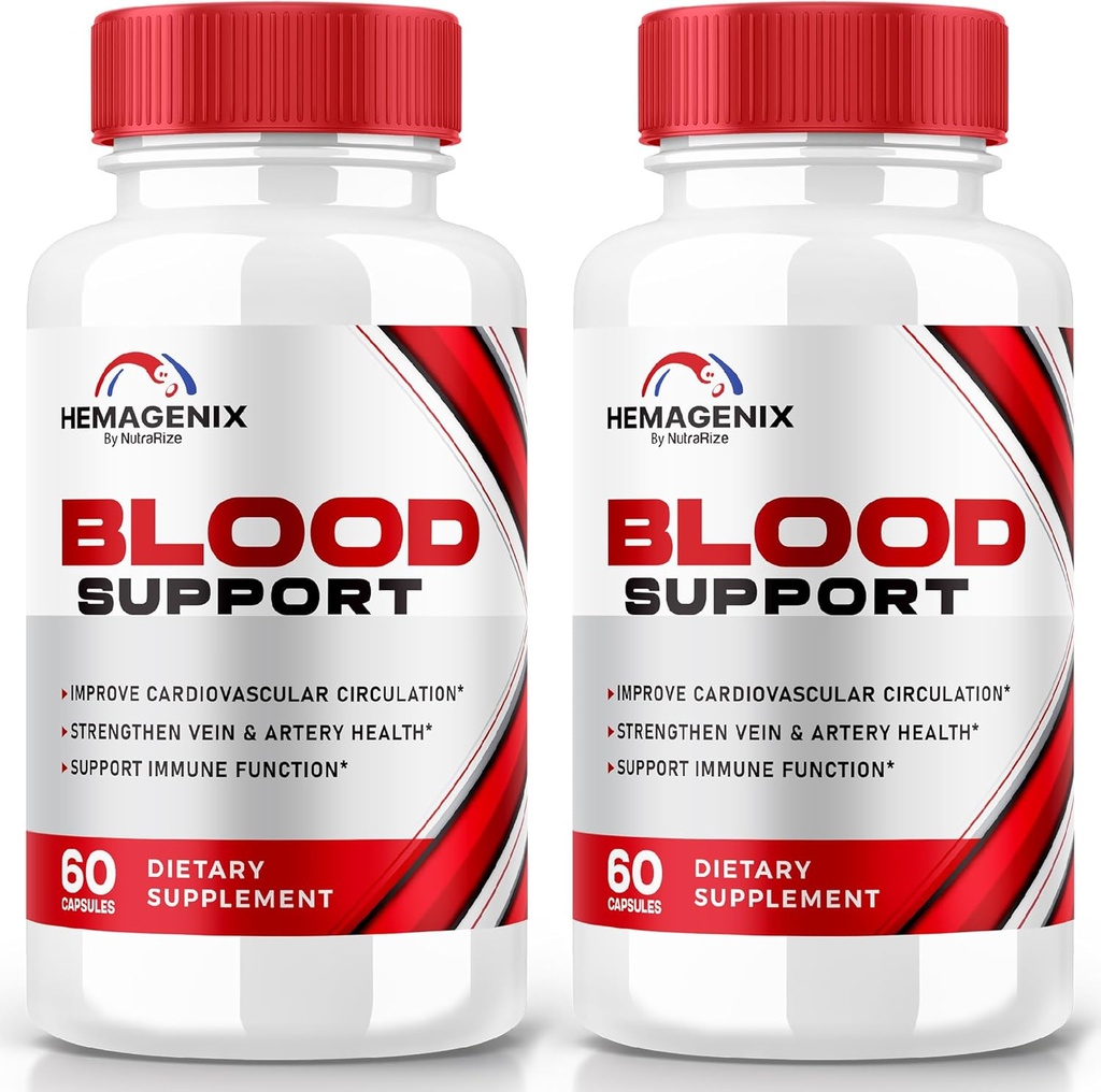 (2 Pack) Hemagenix κάψουλες, Hemagenix Advanced Blood Support Formula, Όλα τα φυσικά συμπλήρωμα για να διατηρήσει υγιή επίπεδα, επιπλέον χάπια δύναμη για τη συνολική ευεξία, επίσημες κριτικές (120 κάψουλες)