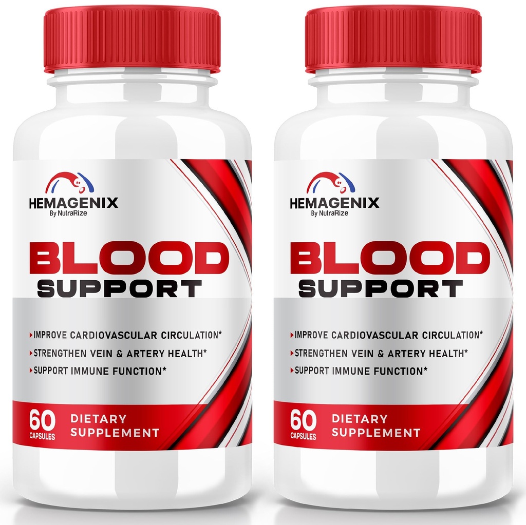 (2 Pack) Hemagenix Capsules, Hemagenix Advanced Blood Support Formula, All Natural Supplement to Maintain Healthy Levels, Extra Strength Pills for Overall Wellness, Official Reviews (120 Capsules)