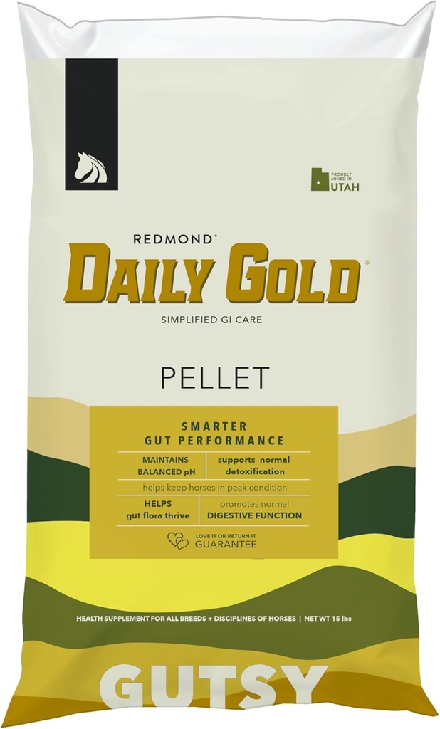 REDMOND Καθημερινή Gold Pellets Stress Relief, Φυσικός θεραπευτικός πηλός για γαστρικά ελκή στα άλογα (15 LB)