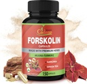 Βιολογικό Cadane Forskolin Συμπληρώματα κάψουλες - 5in1 Συμπυκνωμένο με Turmeric Κουρκουμίνη, Arjuna, Garcinia Cambogia, και Πράσινο Τσάι - 150 κάψουλες για 5 μήνες προσφοράς