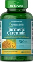 Puritan's Pride Turmeric Curcumin 500mg, Standarized to 95% Cucuminoids, φυτικό συμπλήρωμα διατροφής για την Αντιοξειδωτική Υγεία, 180 κάψουλες απελευθέρωσης Radpid