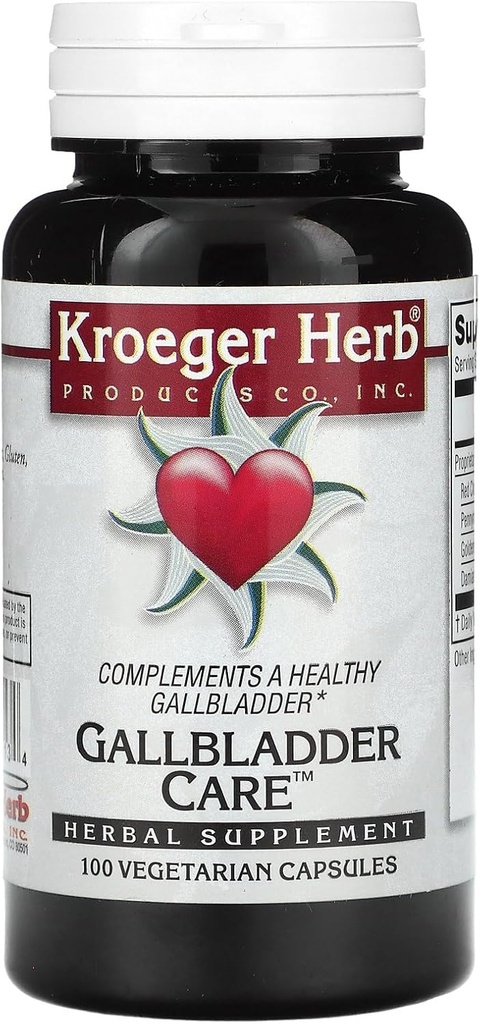 Kroeger Herb Gallbladder Care Χορτοφαγικές κάψουλες, 100 κόμης