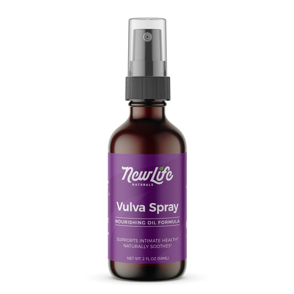 NewLife Natural Feminine Spray Κολπικό Ενυδατικό για την ξηρότητα Εφίδρωση PH Εμμηνόπαυση Υποστήριξη με ελαιόλαδο, λεμονόχορτο και περισσότερα - 2 oz