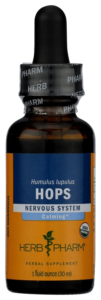 Herb Pharm Certified Organic Hops Liquid Extract for Calming Νευρικό Σύστημα Υποστήριξη - 1 Ουγγιά
