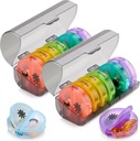 Weekly Pill Organizer - 2 Times-A-Day Compartments - 7 Day AM/PM Pill Container - Φορητή, Ανθεκτική και βολική θήκη για δισκία, ιχθυέλαια, βιταμίνες και συμπληρώματα, ουράνιο τόξο, 2 συσκευασίες